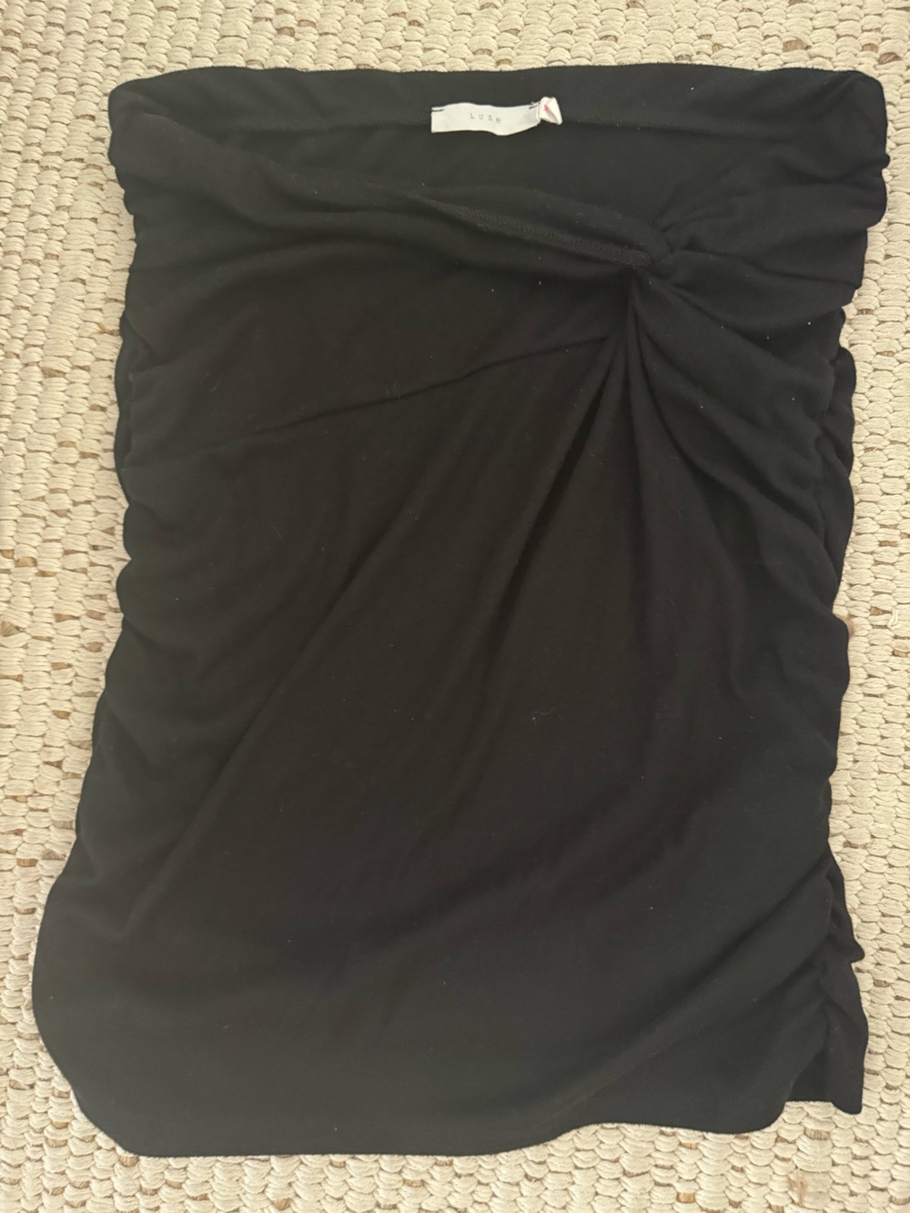 Lush Black Ribbed Tube Top